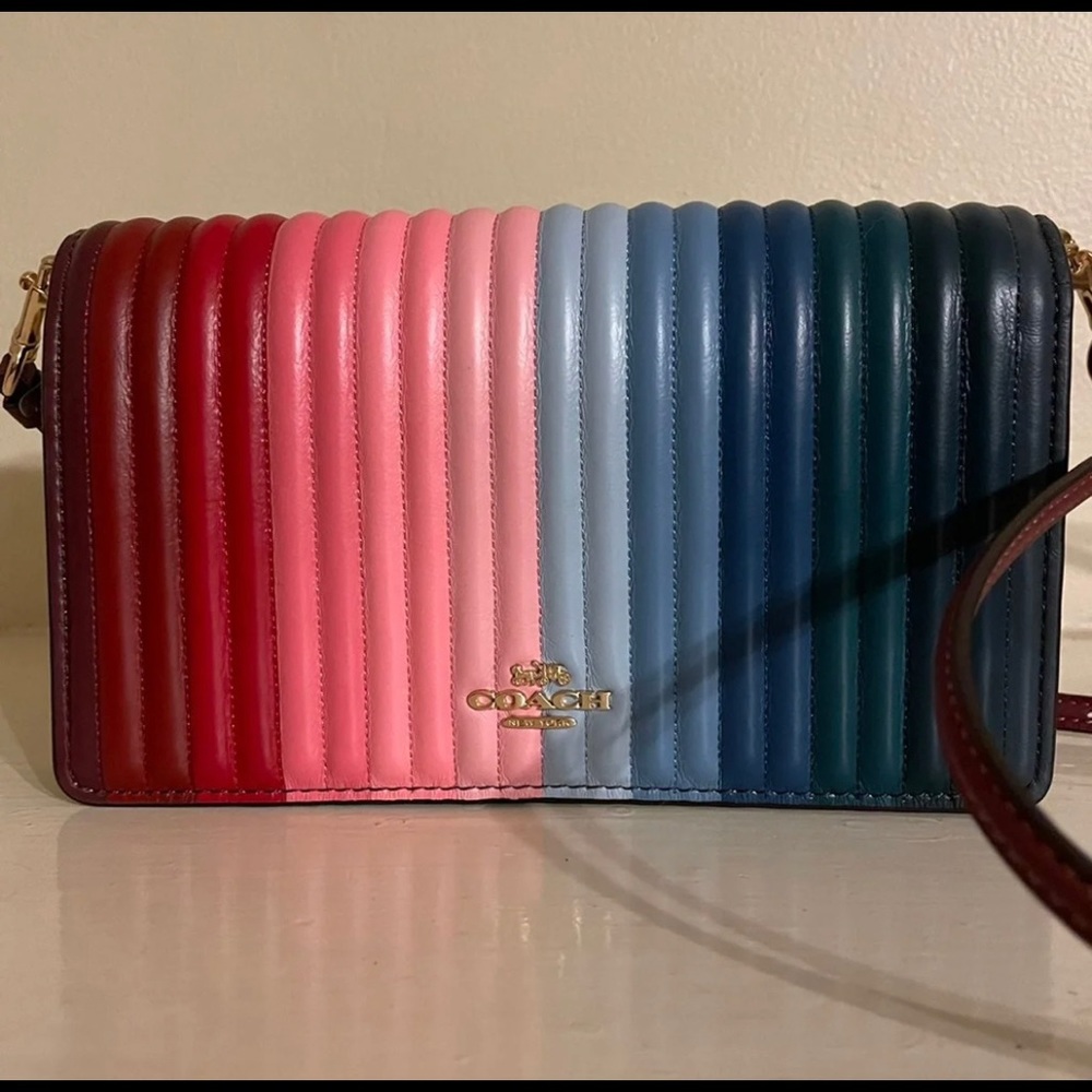 COACH “ANNA” RAINBOW FOLDOVER CROSSBODY